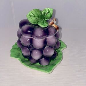 Lefton Fine China Vintage Grape Jelly Jam Jar With Lid